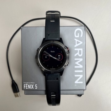 Zegarek GARMIN Fenix 5 stalowoszary z czarnym
