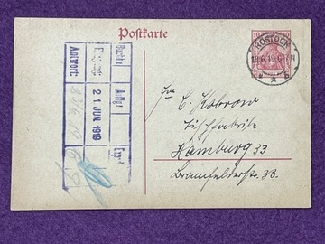 1 karta pocztowa 1919  r