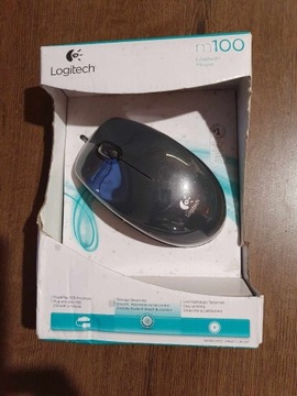 Myszka przewodowa optyczna Logitech M100 Czarna 