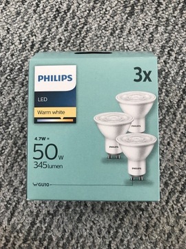 Philips GU10 4.7W = 50W 375 lumen 3-pak