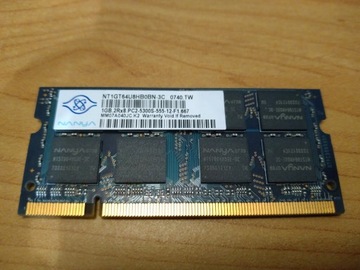 Pamięć RAM laptop 1G DDR2 2Rx8 PC2-5300S-555-12-F1