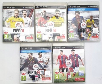zestaw 5x PS3 FIFA 11, 12, 13, 14, 15 PO POLSKU !