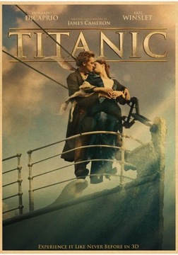 PIĘKNY plakat filmowy vintage TITANIC