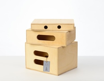 Apple box mini set - skrzynie ze sklejki 3 szt.