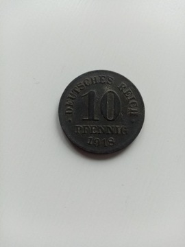 10 fenigów   1918 Cynk (niemagnetyczna)