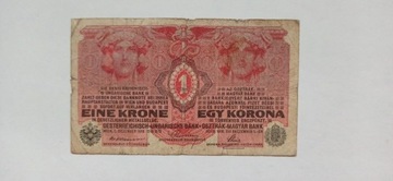 Banknot Austro-Węgry, 1 korona, 1916 rok, obiegowy