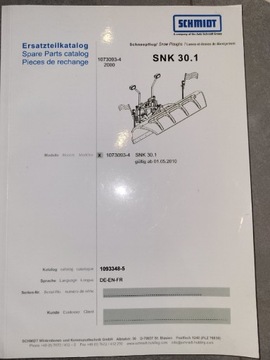 Katalog części pług odśnieżny SNK 30.1 Schmidt