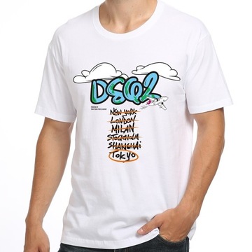 DSQUARED2 T-SHIRT - XL - Koszulka męska biała