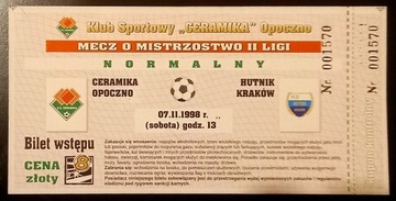 II liga: Ceramika Opoczno - Hutnik Kraków 1998