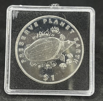 Liberia 1 dolar, 1994 żółwiak afrykański