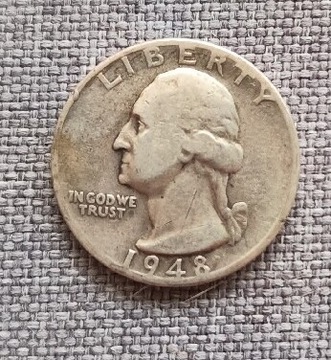 USA 1/4 dolara Quarter Dolar 25 centów 1948 srebro 