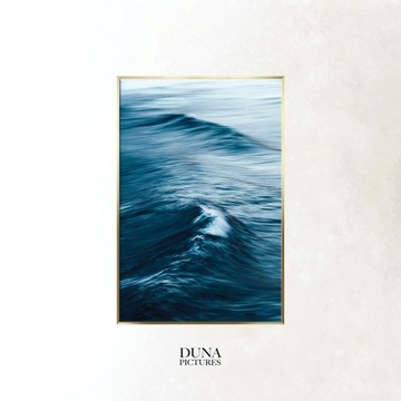 Obraz na szkle w złotej ramie 70x100cm Blue Ocean