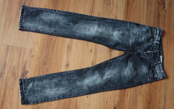 M.Sara jeansy męskie 31 Czarne przecierane proste