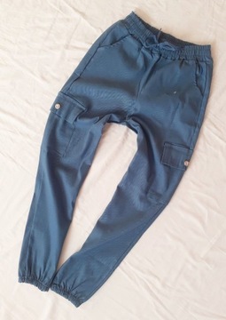 Damskie spodnie niebieskie joggery S/M blue tanio