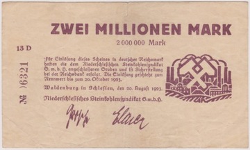 Waldenburg (Wałbrzych), 2 mln Mk, 20.08.1923