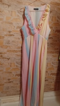 (M/L) Długa sukienka tęczowa z Londynu 