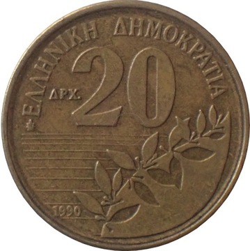 Grecja 20 drachm z 1990 roku - OBEJRZ. MOJĄ OFERTĘ