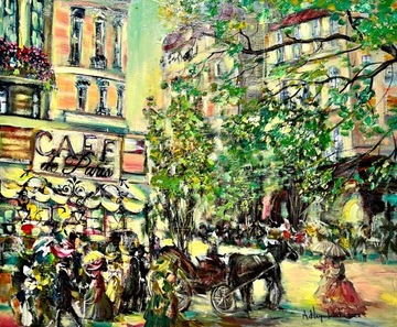 WERPACHOWSKA obraz olejny ulicami PARYŻA