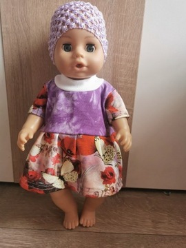 Ubranka dla lalek typu baby born 43cm sukienka
