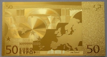 50 EURO -  BANKNOT PAMIĄTKOWY , FANTAZYJNY, ZŁOTY