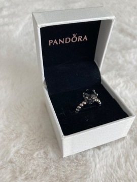 Pandora spinel onyx czarny pierścionek 52