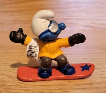 Schleich smerf na snowboardzie figurka unikat 1997