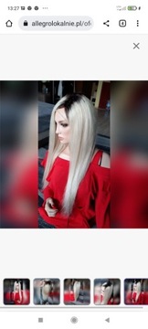 Peruka lace front naturalne włosy blond odrost