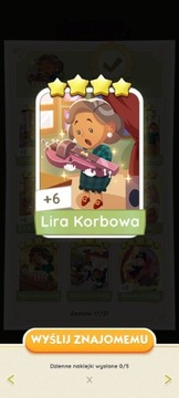 Lira karbowa Monopoly Go naklejka