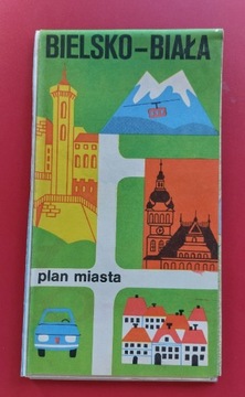 Bielsko-Biała plan miasta mapa 1985 r.