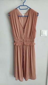 Brzoskwiniowa sukienka H&M rozmiar 38
