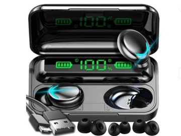 Słuchawki bezprzewodowe bluetooth 5,1 + wbudowany powerbank