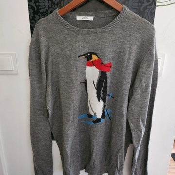 Sweter z pingwinem Kiomi XL