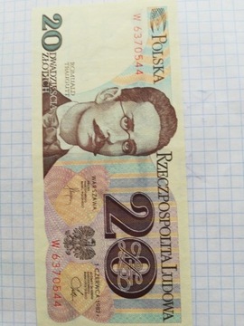 Polska 20 złotych banknot 1982 W 6370544