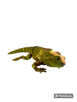 Agama brodata zabawka ruchoma przegubowa jaszczurka gekon