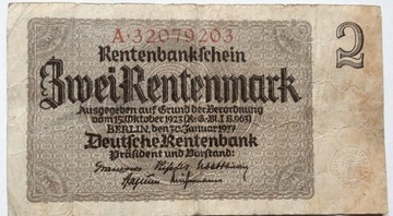 NIEMCY - 2 rentenmarki z 1937 r.