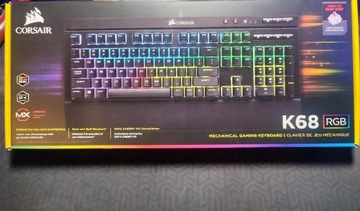 Klawiatura mechaniczna Corsair k68 RGB CherryMXRed