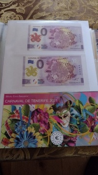 Banknoty 0 euro kolor komplet carnawal
