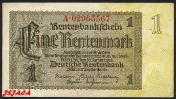 NIEMCY 1 RENTENMARK 1937  "A"