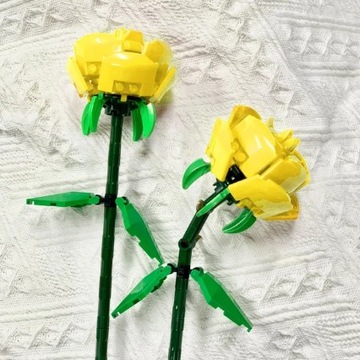Klocki Kwiatki Róże Kwiaty Zestaw Żółte