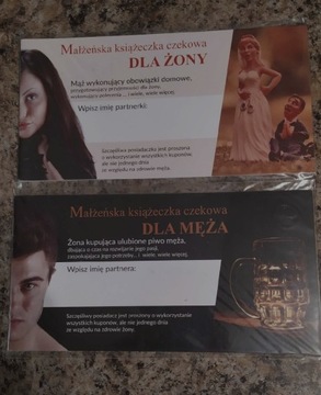 KSIĄŻECZKI CZEKOWE DLA ŻONY, MĘŻA