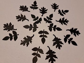 Liście czarne, różnokształtne Handmade