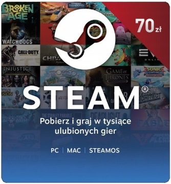 Doładowanie Steam Wallet 70zł