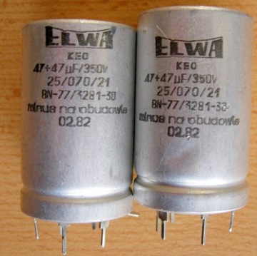 Kondensatory elektroniczne 47 +47mF 350V szt.2