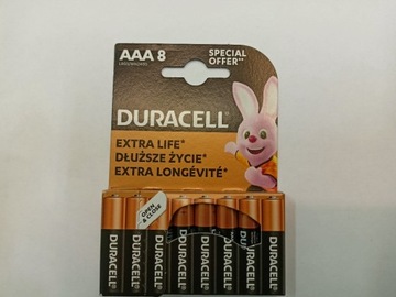 Baterie alkaliczne Duracell AAA LR03 8 sztuk