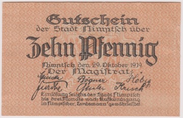 Nimptsch (Niemcza), 10 Pf, 29.10.1919 (175276)