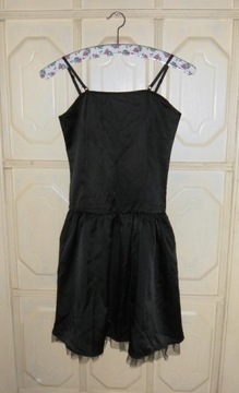Nowa elegancka czarna sukienka 34,XS zip Bon Prix