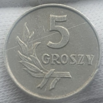 5 gr groszy 1963 , stan I , mennicza