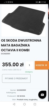 Mata dwustronna bagażnika skoda octavia 2 