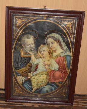 Obraz Święta rodzina przedwojenny oleodruk