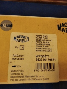 Pompa wody WPQ0671 Magneti Marelli  Mercedes-Benz 